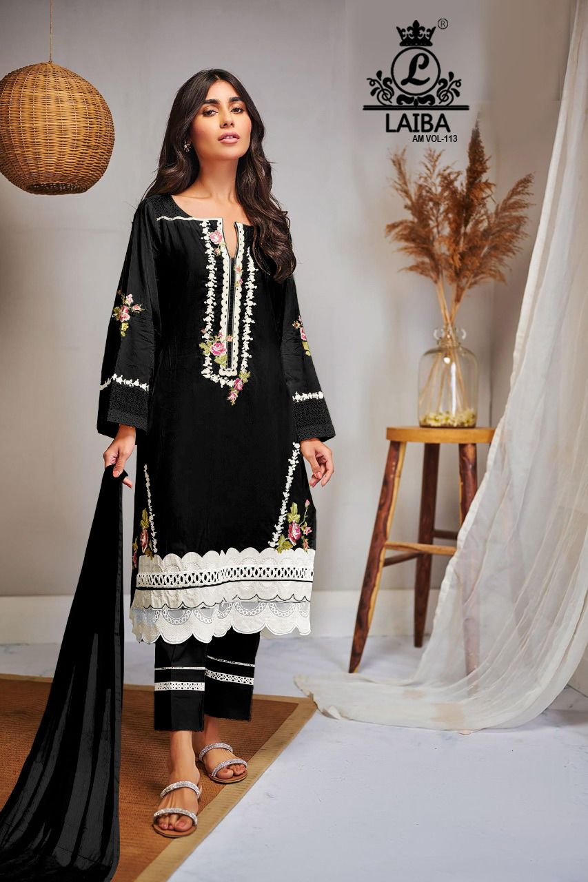 Laiba Am 113 Georgette Fancy Ethnic Wear Ready Made Collection